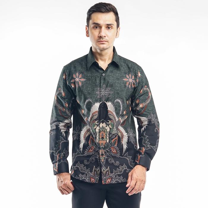 Gambar Kemeja Batik Pria Lengan Panjang | Kemeja Batik Panjang Slimfit | Eight Nineteen 819 - Merak Hijau, M dari Eight Nineteen Official undefined Tokopedia