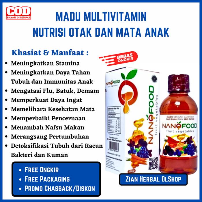 Gambar Nano Food Kids Nanofood Madu Multivitamin Anak Nutrisi Otak Anak dan Nutrisi Kesehatan Mata Anak - Nanofood 250gr dari Zura Tech ID undefined Tokopedia