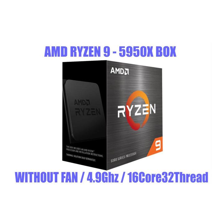 CPU AMD RYZEN9 5950X CPU BOX Processador AMD Ryzen 9 5950X, Cache 72MB, 3.4GHz (4.9GHz