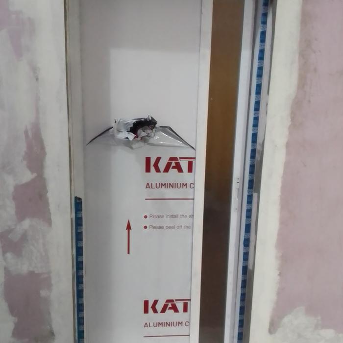 Gambar spesialis Kusen Aluminium plus daun pintu ACP ukuran 210 x 90 dari Elora cahaya sejahtera aluminium undefined Tokopedia