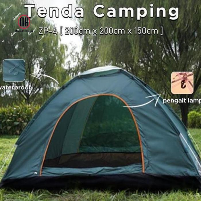 Gambar Mozaik- Tenda Camping Otomatis Jumbo 200 x 200 cm Kapasitas 3-4 Tenda Gunung Outdoor & Indoor Tenda Kemah Portable - ZP-7-HIJAU-200, 200X200CM dari Mozaik House undefined Tokopedia