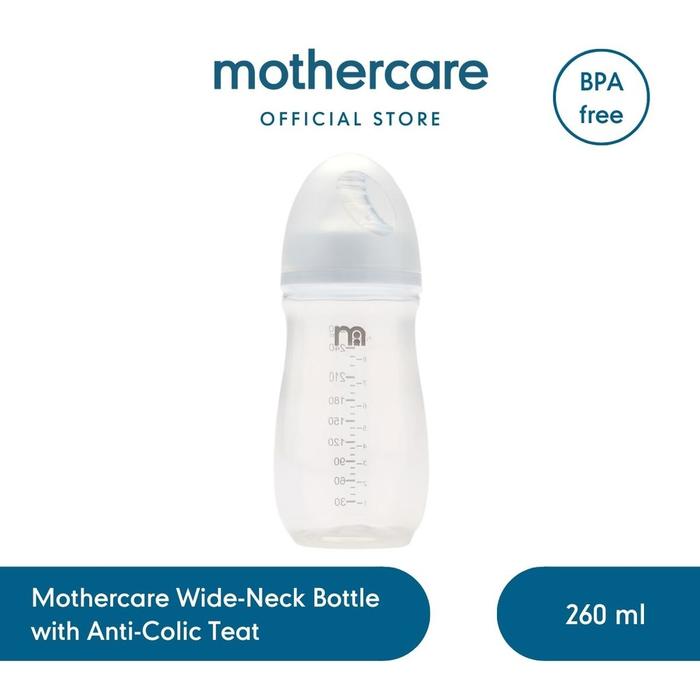 Gambar Mothercare Single Natural Teat Wide-Neck Bottle - Botol Susu Bayi - 260 ml - 1 Pack dari Mothercare Indonesia undefined Tokopedia