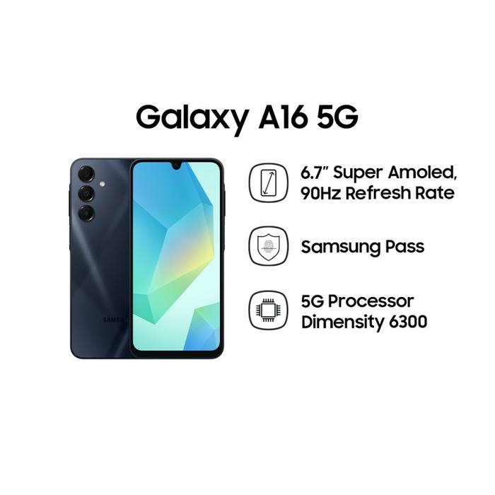 Gambar Samsung Galaxy A16 5G 8/256GB 6.7 Inch Garansi Resmi - Blue Black, 8/256GB dari Andalas Cellular_NEW undefined Tokopedia