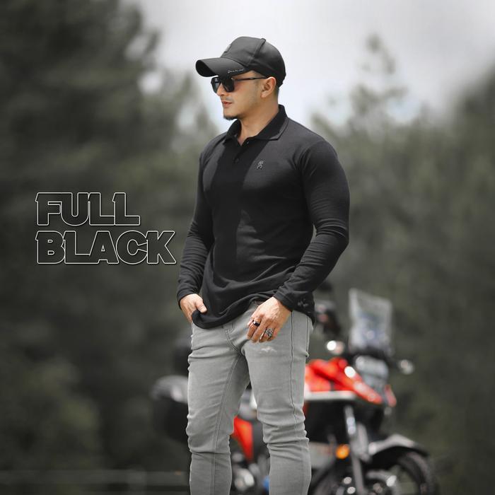Gambar kaos tactical kece pria polo shirt kerah baju pollo original lengan panjang pendek premium - HITAM POLOS, S dari KAOSBOSID undefined Tokopedia