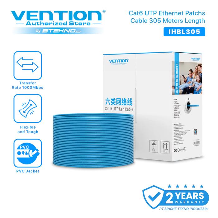 Gambar Vention Kabel Lan Ethernet RJ45 Cat6 Cat 6 UTP 1Gbps 305M ROLL IHBL IHLB - IHBL dari Vention Authorized Medan undefined Tokopedia