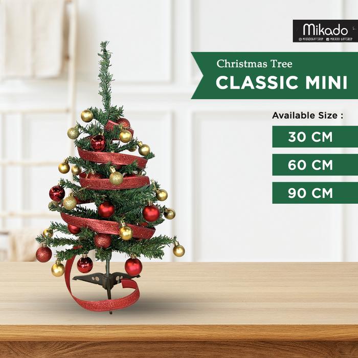 Gambar Pohon Natal / Christmas Tree 30cm,60cm,90cm - Gold Red, 30cm dari MIkado Giftshop undefined Tokopedia