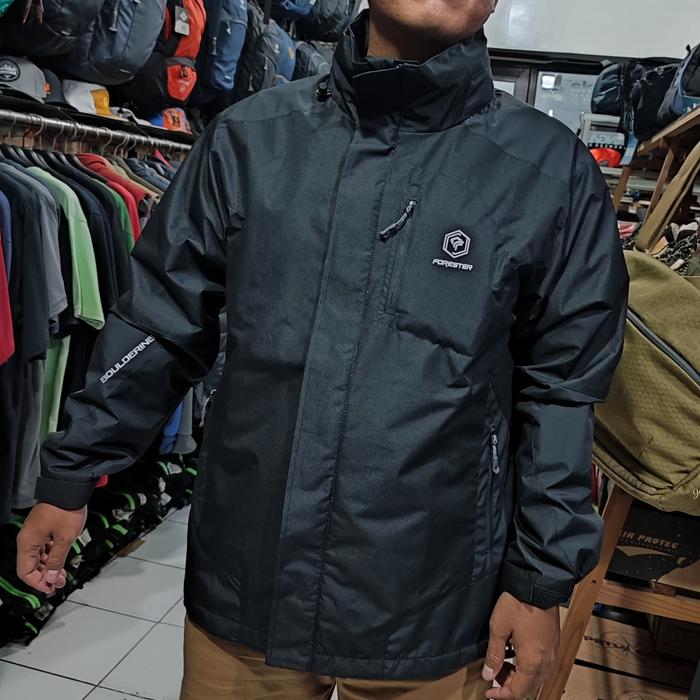 Gambar jaket waterproof Forester Bouldering 0.1 hitam 70308 ORIGINAL NO EIGER - Hitam, M dari icelandoutdoor undefined Tokopedia