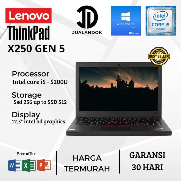 Jual Laptop Lenovo Thinkpad X250 Core i5 Gen5- SSD 128GB - RAM 4GB