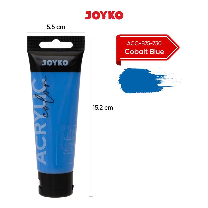 Gambar Joyko Acrylic Colour 75ml Paint Artist / Cat Akrilik Joyko 75ml Lukis Gambar ACC-B75 - COBALT BLUE, 75ml dari Raja Stationery undefined Tokopedia