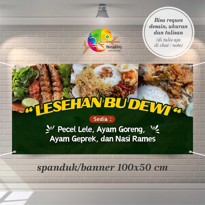 Gambar Cetak Spanduk Banner Promosi Warung Makan Penyetan Lesehan - 80x40 dari Bunglon Onlineshop undefined Tokopedia