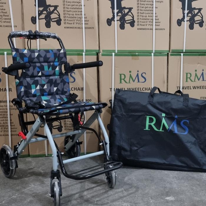 Gambar Traveling Wheelchair RMS FC800 / Kursi Roda Umroh Haji Travel + Tas - Batik Biru dari SPARQ MEDICAL AND SAFETY undefined Tokopedia