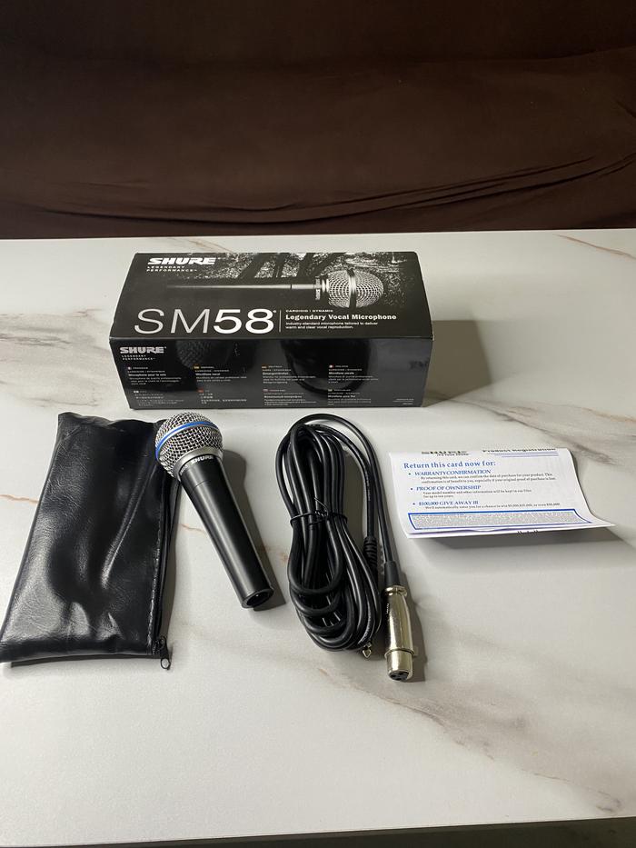 Gambar Mic Dynamic SHURE  SM58  SM 58 Mik Vokal Kabel SM 58 Microphone Wire Cable SHURE Suara Detail Jernih dari Ian Shop Elektronik undefined Tokopedia