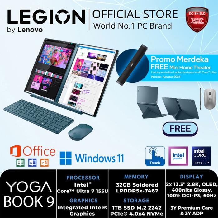 Gambar LENOVO YOGA BOOK 9 13IMU9 0GID Ultra 7-155U 32GB 1TB SSD W11+OHS2021 TOUCH - NON BUNDLE dari Lenovo Legion Store Surabaya undefined Tokopedia