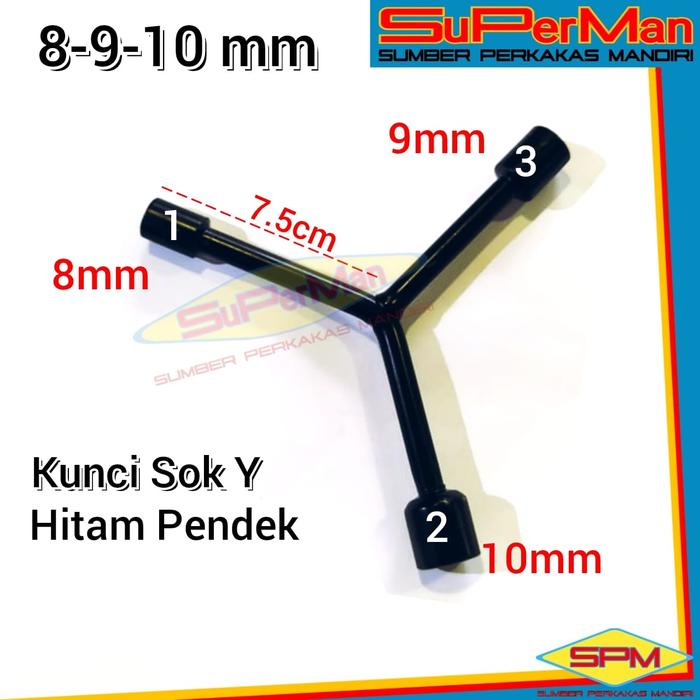Gambar Kunci Y 8-9-10/ 8-10-12/ 10-11-13/ 10-12-14 Kunci Sok Y Hitam - 8mm- 9mm- 10mm dari Sumber Perkakas Mandiri undefined Tokopedia