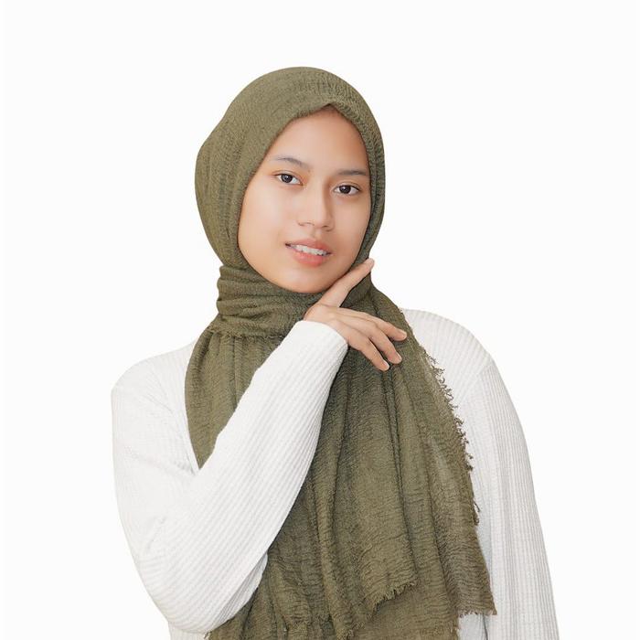 Gambar PASHMINA CRINKLE / HIJAB PASHMINA SHAWL RAWIS Meichen - Army dari Yue Xiu Toko Khusus undefined Tokopedia
