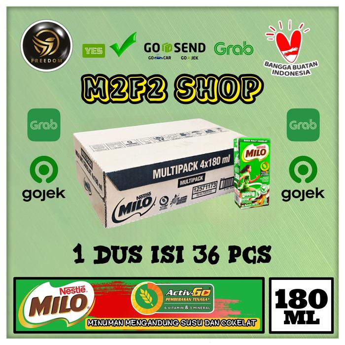 Gambar Susu Milo Kotak Cokelat ACTIVE GO UHT - 180 ml (Khusus Gojek/Grab) dari M2F2 Shop - Paseban undefined Tokopedia