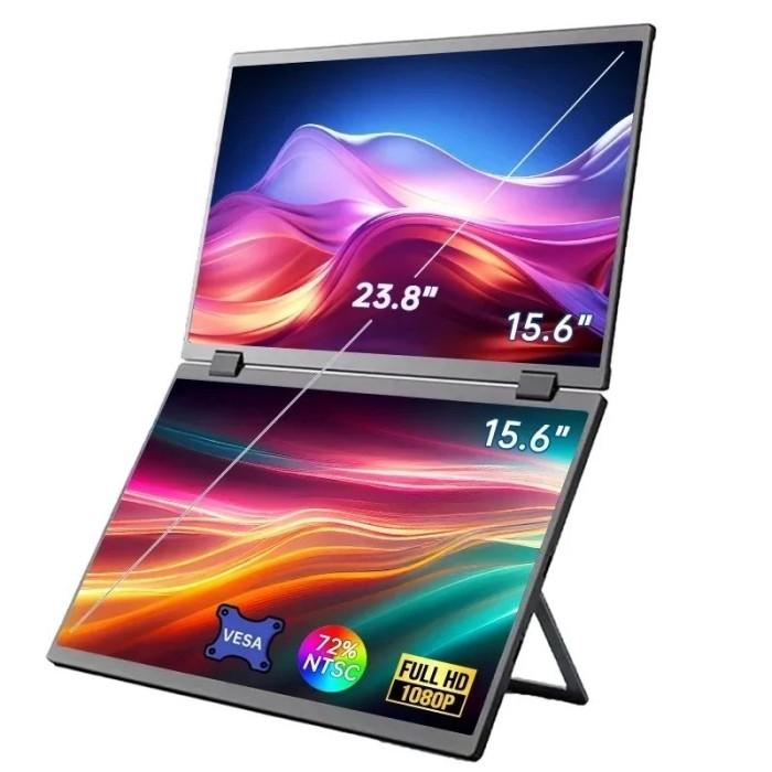Gambar 15.6 Inch Dual Screen Portable Monitor 1080P FHD With 360° Flip VESA External Screen For PC Laptop Mac Phone Xbox PS4/5 Switch 5.0 1 25 sold - no touch dari Click n Fit undefined Tokopedia