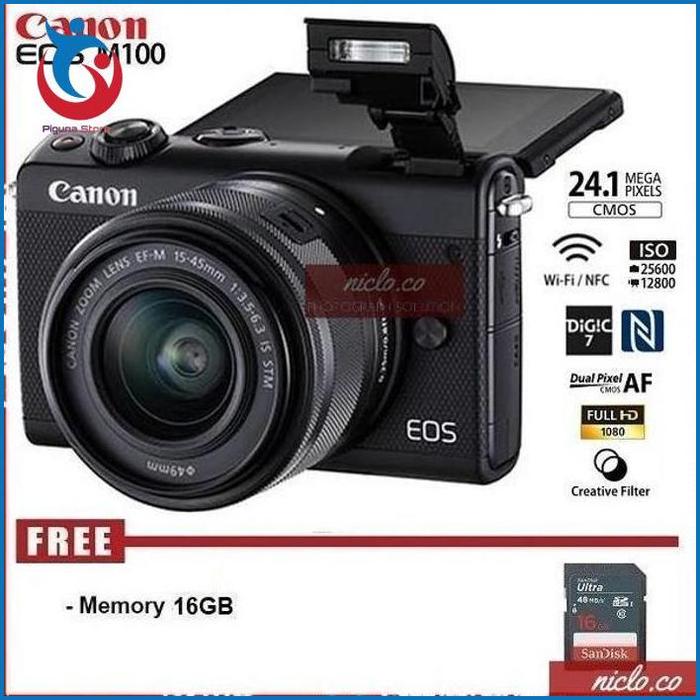 Jual Piguna- KAMERA CANON EOS M100 LENSA KIT 15-45MM IS STM WiFi