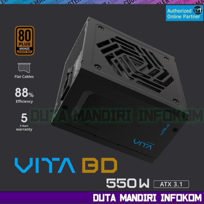 Gambar FSP VITA BD 550W 650W 750W 850W ATX 3.1 - 80+ Plus BRONZE 230V Premium Flat Cable PSU - 550W  dari Duta Mandiri Infokom undefined Tokopedia