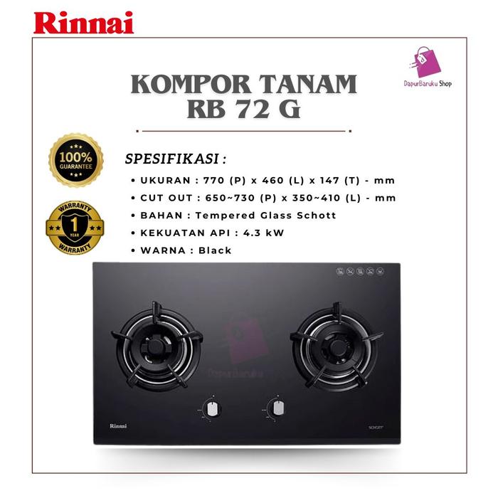 Gambar Kompor Tanam Rinnai RB 72 G NEW SERIES dari Dapur baru ku undefined Tokopedia