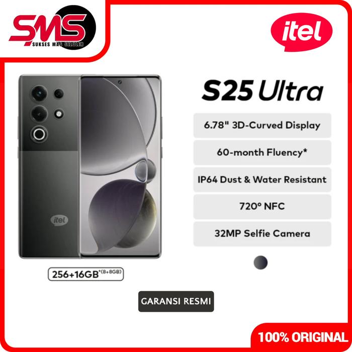 Gambar ITEL S25 ULTRA 8+8/128 8+8/256 GARANSI RESMI - 8+8/128, BLACK dari SUKSES MAS SOLUSINDO undefined Tokopedia