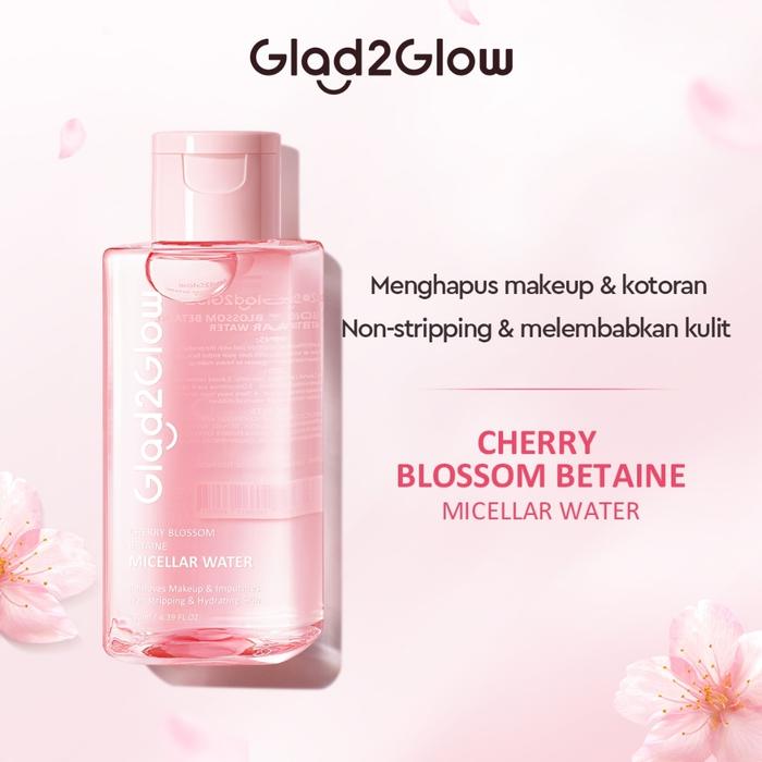 Gambar Glad2Glow Micellar Water 130ML Cherry Blossom Betaine Tremella Panthenol Mugwort Salycylic Yuja Vitamin C Glow - Cherry 130ml, Glad2Glow MW dari Keita Beauty Store undefined Tokopedia