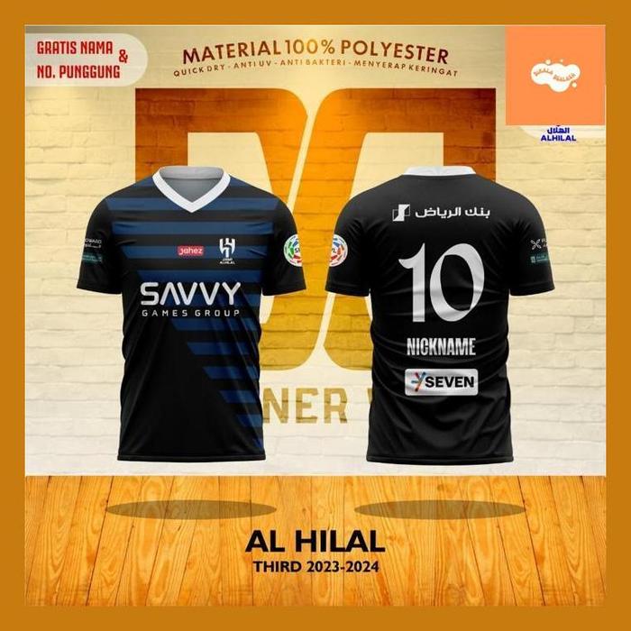 Gambar DIKAL- JERSEY KAOS BAJU ATASAN SUPORTER AL HILAL THIRD 2023/2024 - Atasan Anak, S dari Dikala_Salasa undefined Tokopedia