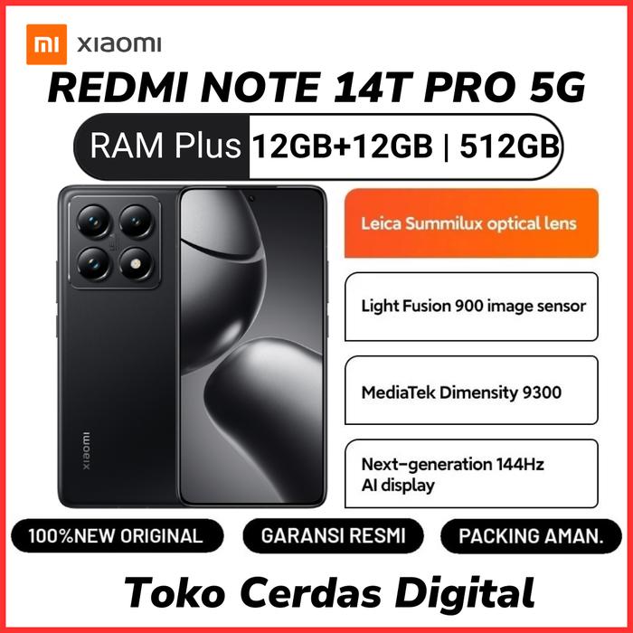 Gambar XIAOMI 14T Pro 5G 12/512GB Garansi Resmi 15 Bulan | Xiao Mi 14 T Pro 5G - Black dari TokoCerdasDigital undefined Tokopedia