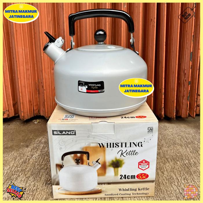 Gambar MASPION Teko Bunyi National Ceret Bunyi Nasional Ukuran  24 26 cm Teko Masak Air Aluminium - 24 CM / 5,5 L dari MITRA MAKMUR JATINEGARA undefined Tokopedia