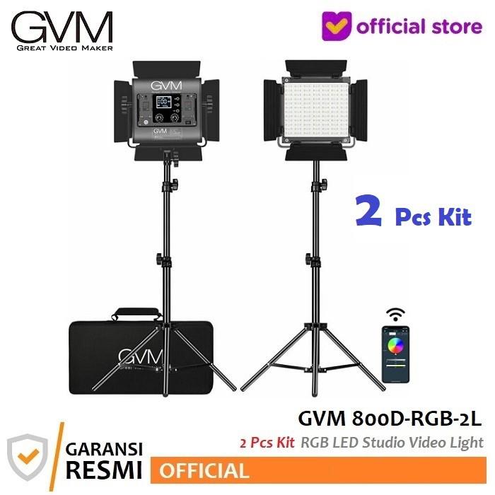 Gambar GVM 800D-RGB-2L 2 Pcs Kit RGB LED Studio Video Light dari GVM Indonesia undefined Tokopedia