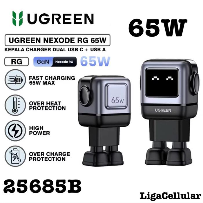 Gambar Ugreen 65W GaN Nexode Charger Robot PD Fast Charging Laptop HP Macbook dari Liga Cellular undefined Tokopedia