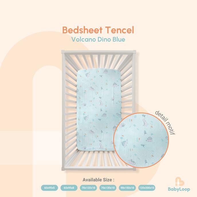 Gambar SPREI TENCEL - TENCEL BEDSHEET CUTE - BABY LOOP - Volcano Blue, 65x95x5 dari Benici Shop undefined Tokopedia