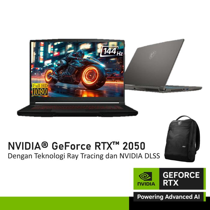 MSI THIN 15 B12UCX GeForce RTX 2050 i7 12650H 16GB 512GB 144Hz FHD RAM  16GB, +Sleevecase