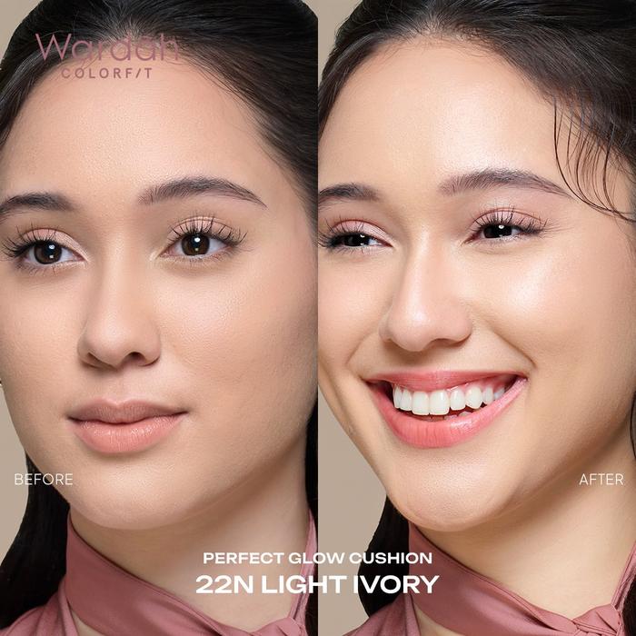 Gambar Wardah Colorfit Perfect Glow Cushion SPF 33 PA++ - Bedak Tahan 12 Jam - 22N Light Ivory dari Shavin Store undefined Tokopedia