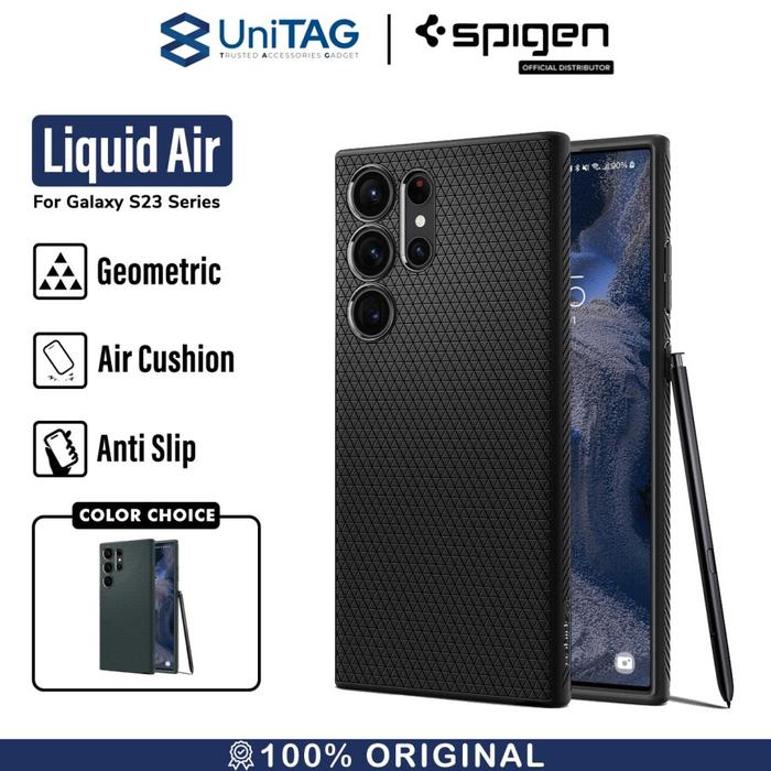 Gambar Case Samsung Galaxy S23 Ultra Plus Spigen Liquid Air Soft Cover Casing - Matte Black, S23 Ultra dari UniTAG Store undefined Tokopedia