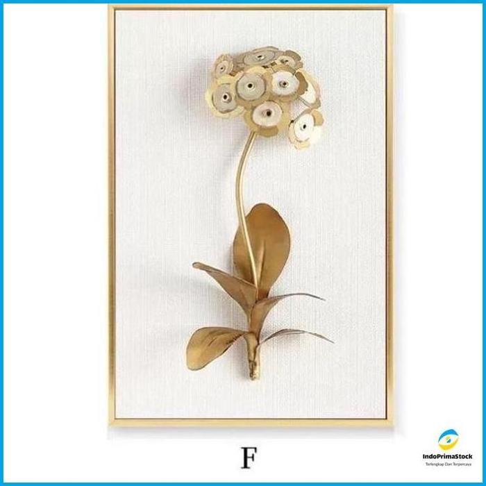 Gambar IndoPrima- Lukisan Bunga efek 3D Frame Emas Kanvas Flower Painting 3D Gold Frame - F dari Indo Prima Stock undefined Tokopedia