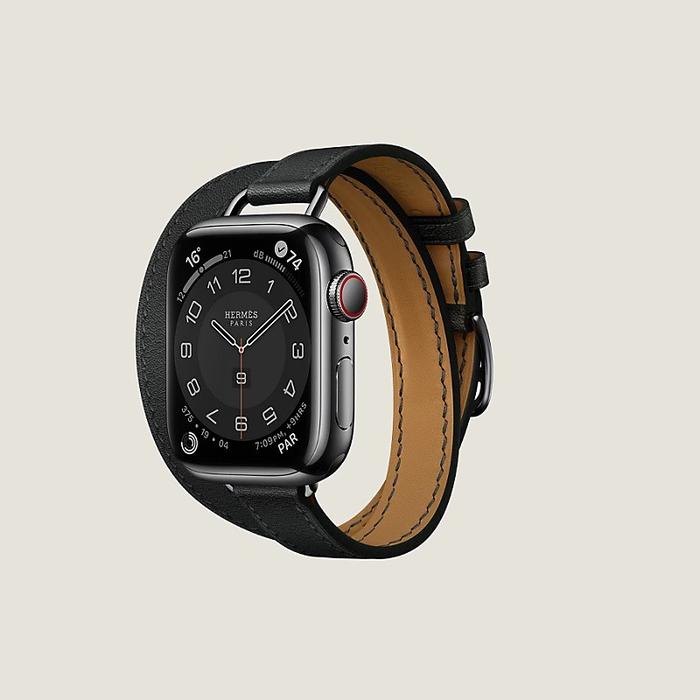 Gambar Apple Watch Hermes Series 10 42 mm Titanium Case with Hermes Double Tour Leather or Woven Strap 2024 - ATT Rose Texas dari Best Audio Shop undefined 3 Tokopedia