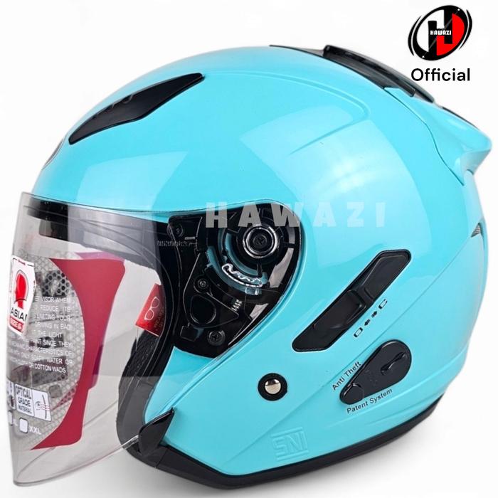Gambar Helm Kyt Galaxy Flat R Solid All Varian | Double Visor SNI Motorcycle - Aqua blue, XL dari Hawazi undefined Tokopedia