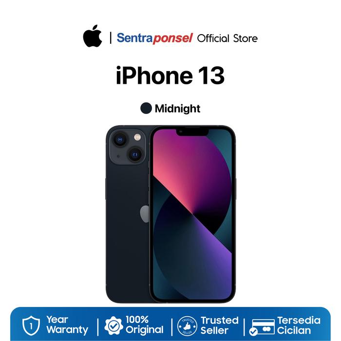 Gambar iPhone 13 128GB 256GB 512GB Chipset  Chip A15 Bionic - Garansi Resmi Indonesia - Midnight, 128GB dari sentraponselofficial undefined Tokopedia