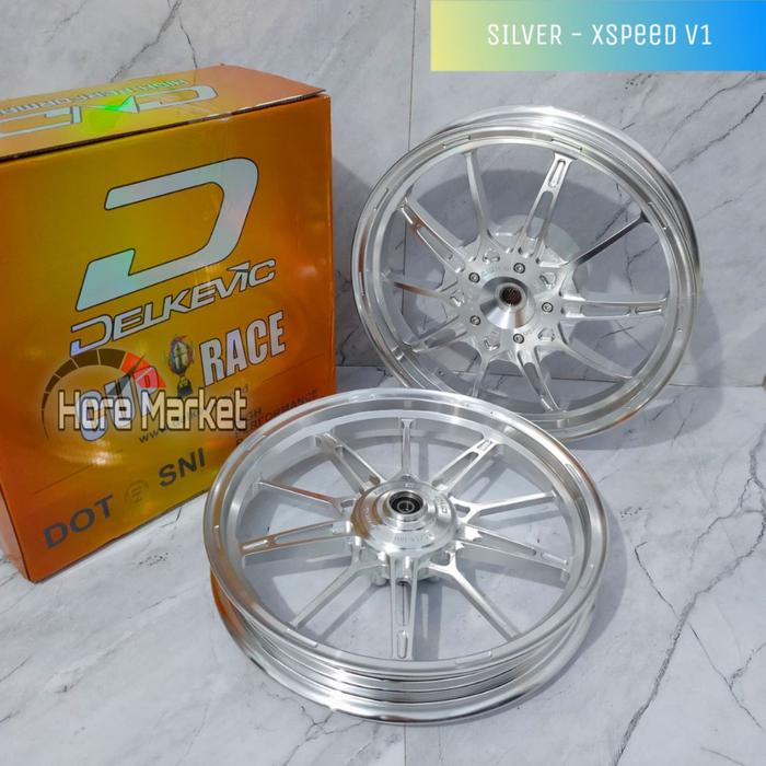Gambar VELG DELKEVIC X SPEED  V1 MIO SPORTY SMILE / MIO M3 / FINO / XEON 125 SOUL GT 115 / BEAT / SCOOPY / VARIO 110 125 150 OLD NEW LED ESP CBS ISS DND XSPEED - Silver/Chrome, Mio Sporty dari HORE MARKET_NEW undefined Tokopedia