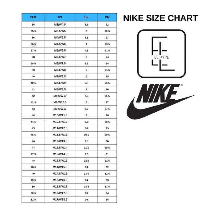 Brasil Tabla Equivalencias Tallas Zapatillas Nike Argentina Nike