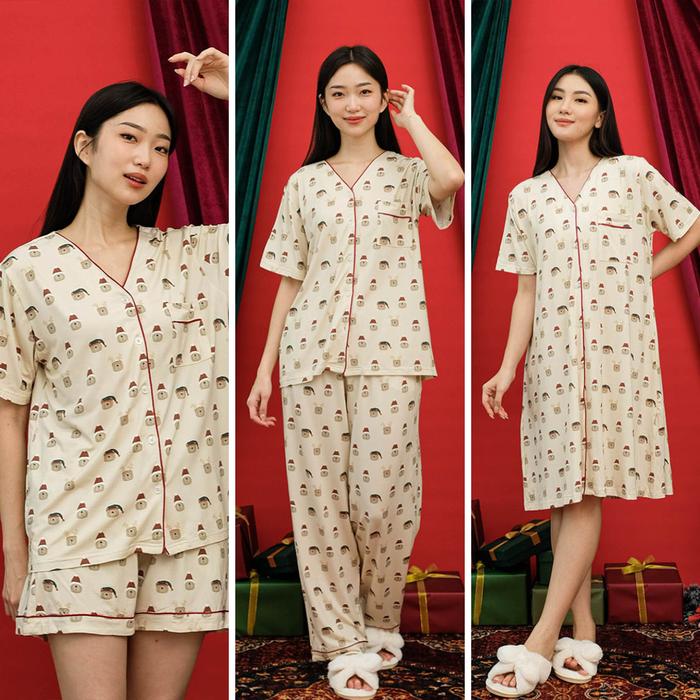 Gambar Cielyn | Holly Jolly Series | Ruby Pyjamas |TENCEL MicroModal | Piyama dan Dress Wanita Natal | Tencel - CHIPPY, DRESS S dari Cielyn Official undefined Tokopedia