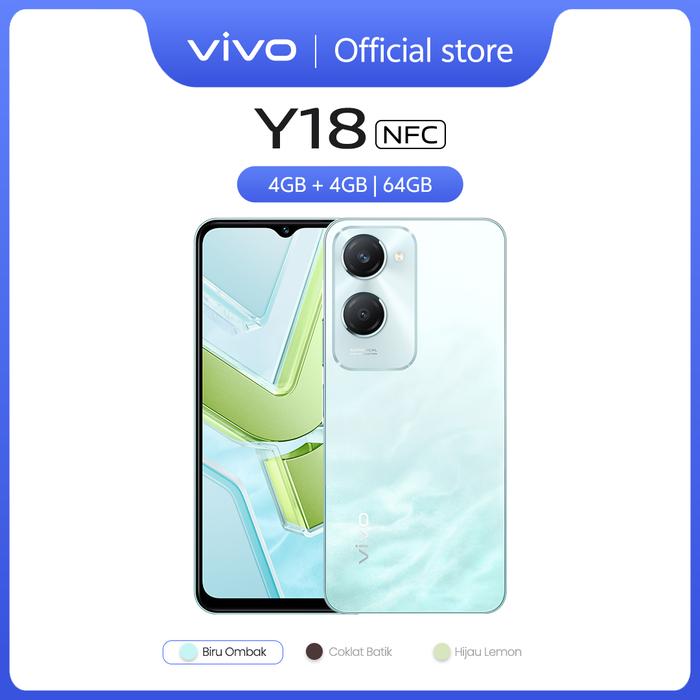 Gambar vivo Y18 (4/64) - NFC Multifunctions, 50MP AI Camera, 5000 mAH+15W Flashcharge - VV168NRML - Biru Ombak dari vivo Indonesia undefined Tokopedia