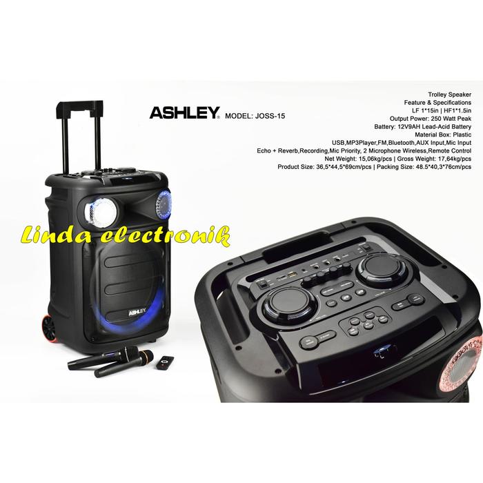 Gambar Portable Wireless Speaker Ashley Joss 15 15in ORYGINAL Ashley Joss15 - soundbest xr15 dari Linda electronik215 undefined 5 Tokopedia