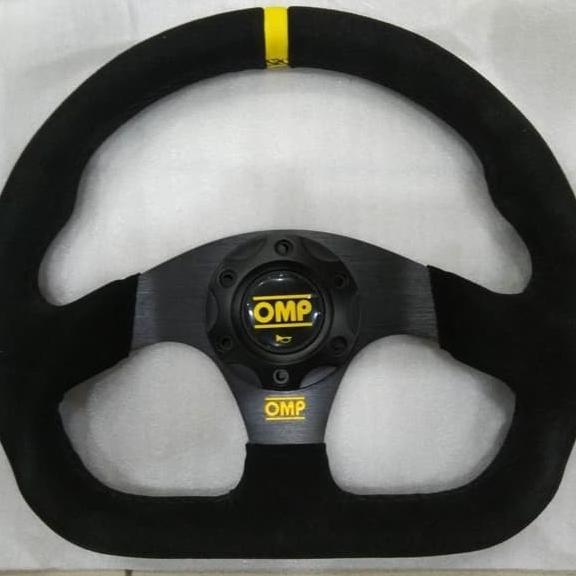 Gambar Steering Wheel OMP Flat Bottom - Setir Racing OMP Suede Half dari ginabfitra undefined Tokopedia