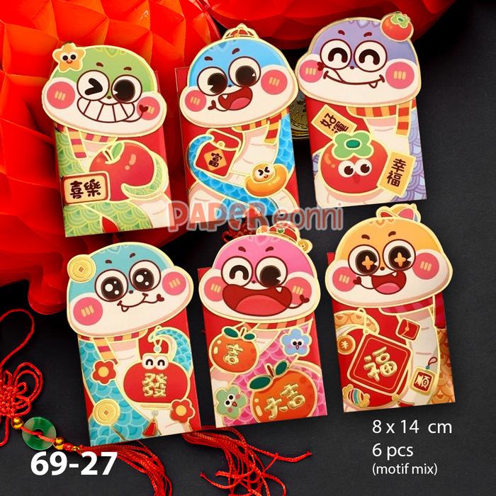 Gambar Angpao 3D Tahun Baru Cina MEDIUM Chinese New Year, Sin Cia cartoon, lucu, amplop, red pocket, hongbao - 69-27 ULAR dari PAPEReonni undefined Tokopedia