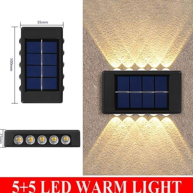 Gambar Lampu Dinding Outdoor Solar Led Lampu Hias Taman Minimalis Waterproof - 10 LED, Cahaya Kuning dari onaonata undefined Tokopedia