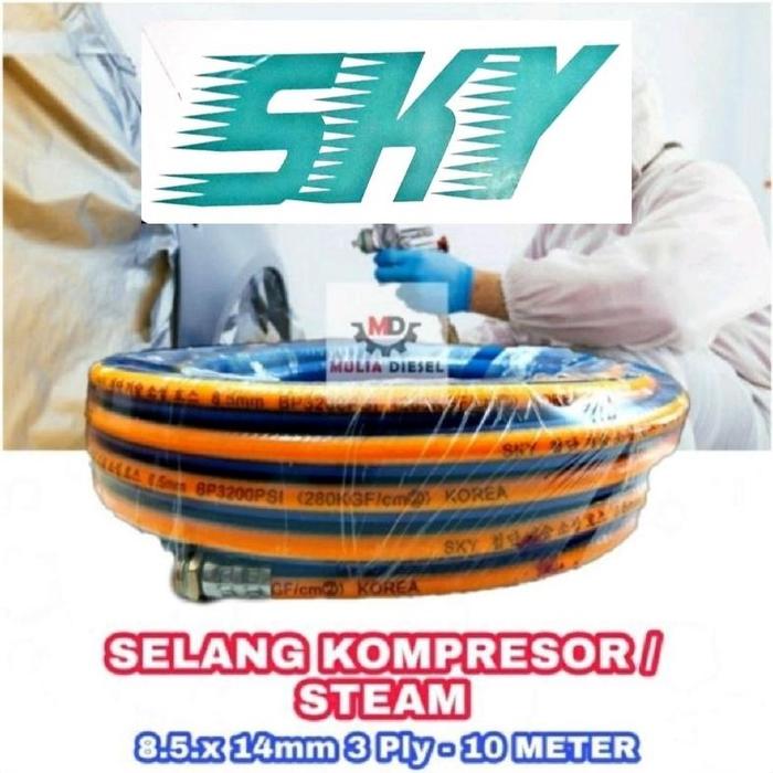 Gambar SELANG KOMPRESOR SEMPROT ANGIN MESIN STEAM SPRAYER AIR 10 METER PROQUIP SKY - HIGH PRESSURE NEW SALE - SKY dari HUPE Club undefined Tokopedia