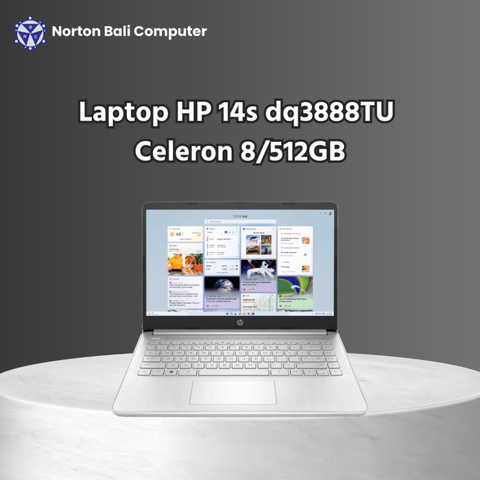 Gambar Laptop HP 14s dq3888TU Celeron 8/512GB dari Norton Bali Computer Jimbaran undefined Tokopedia