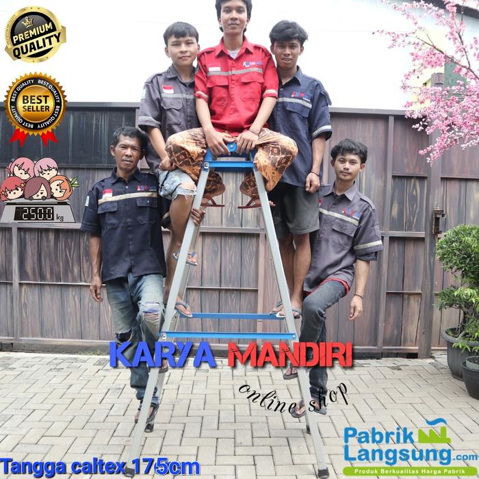 Gambar tangga lipat aluminium 175 cm kokoh - 175cm - 350cm dari KARYA MANDIRI online shop id undefined Tokopedia